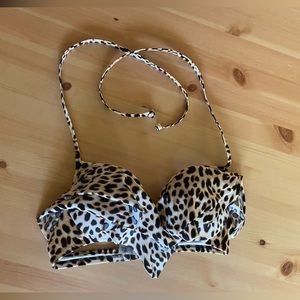 Cheetah Print Push-up Pink Bathing suit Top